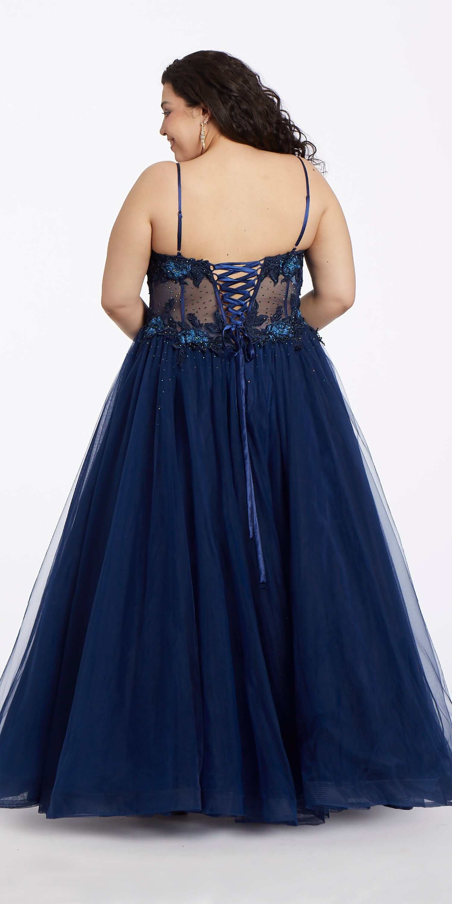 3D Flower Embroidered Corset Ballgown